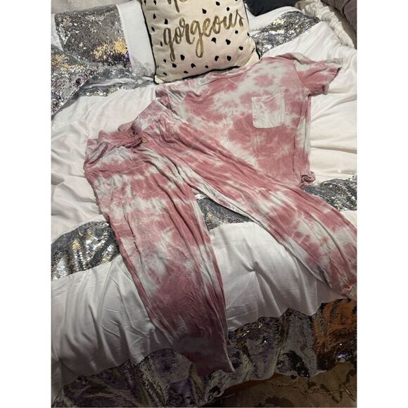 Small(S)Lates by Kate intimates tie dye pajama lounge set crewneck joggers Pjs - Picture 2 of 8